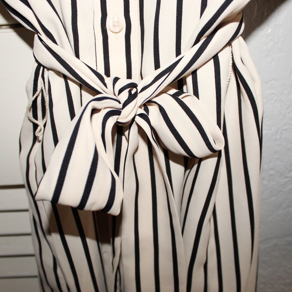 Express Striped Boyfriend Mini Portofino Women's Shirt Dress Cream Size XS - Picture 4 of 6